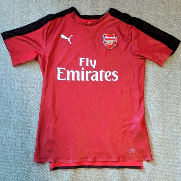 PUMA ARSENAL FC 2017 2018 TRAINING FOOTBALL SHIRT SOCCER JERSEY PUMA Sz M - Picture 1 of 5